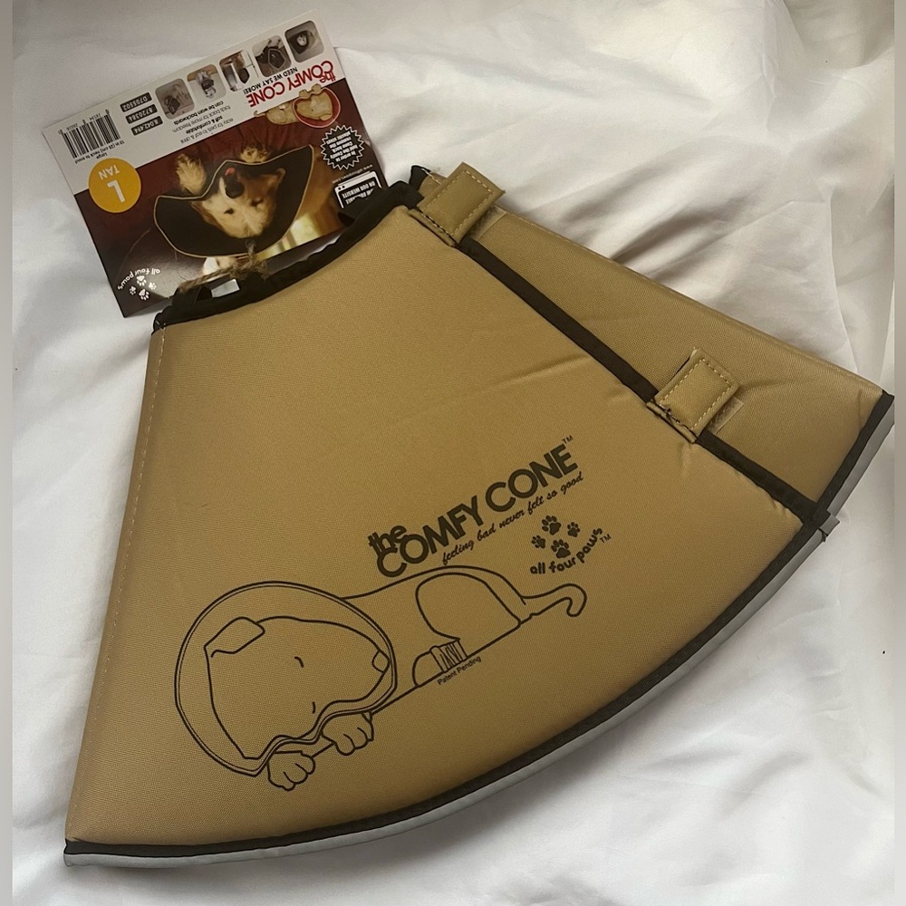 NWT | All Four Paws Tan Comfy Cone - Recovery Cone for Dogs | Size Large